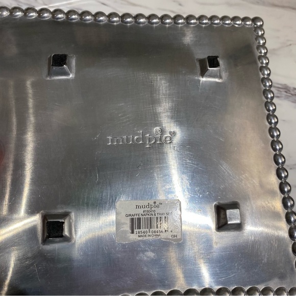 Vintage Mud Pie Silver Tray set Dragon Fly details Candy dish fragrance tray Y2K - Picture 6 of 7